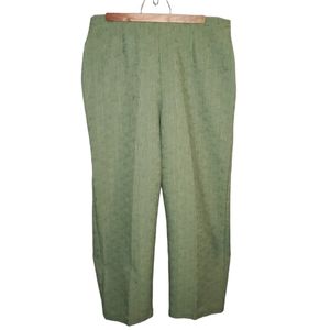 HALMODE PETITES Vintage Green Pull-On High Waist Elastic Waistband Trousers